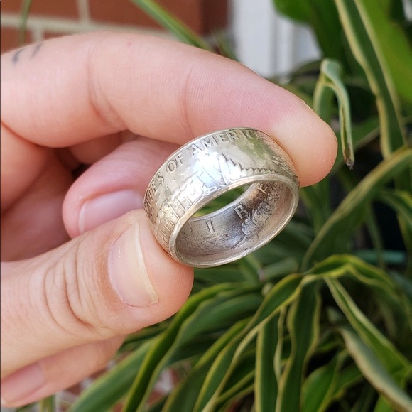 Handcrafted silver Coin Ring | Kennedy Half Dollar - Picture 10 of 14